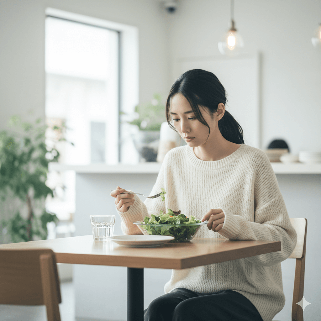 痩せ型で食べても太れない女性のイメージ写真