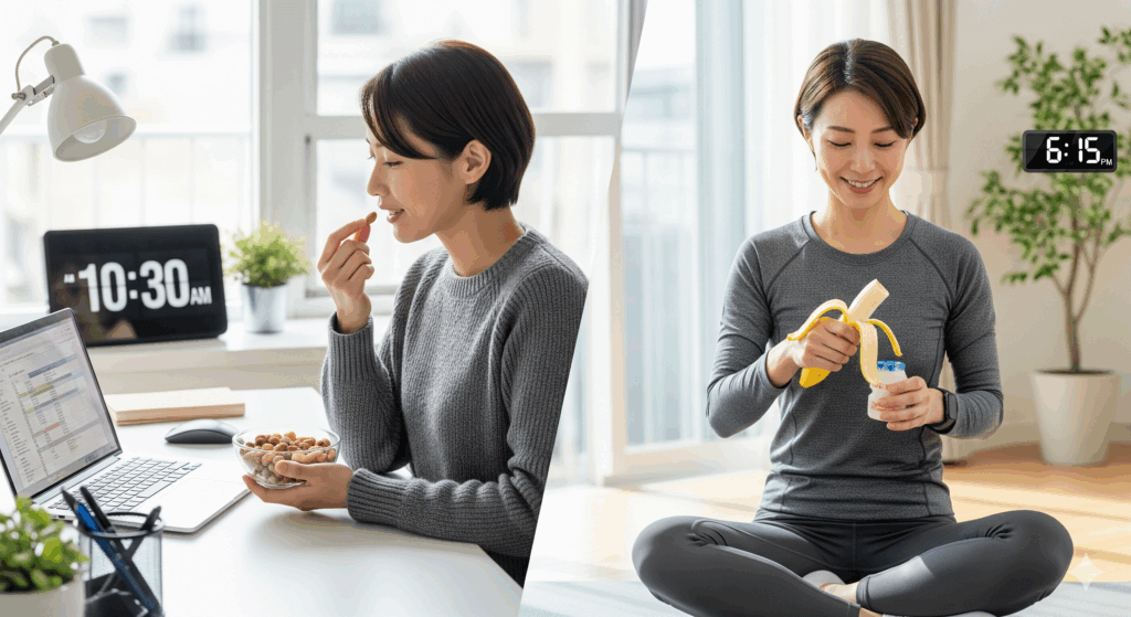 太る ため の 間食 おすすめをタイミングごとに取り入れる女性のイメージ写真
